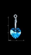 Picture of Modern Design Sea Blue Heart & Love Drop & Dangle