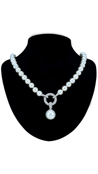 Picture of Online Venetian Pearl Cubic Zirconia Collar 16 OR 18 Inches