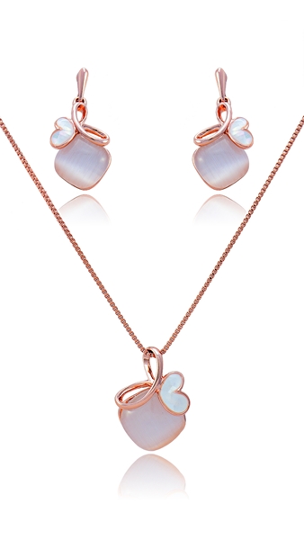 Picture of New Arrival Opal (Imitation) Rose Gold Plated 2 Pieces Jewelry Sets