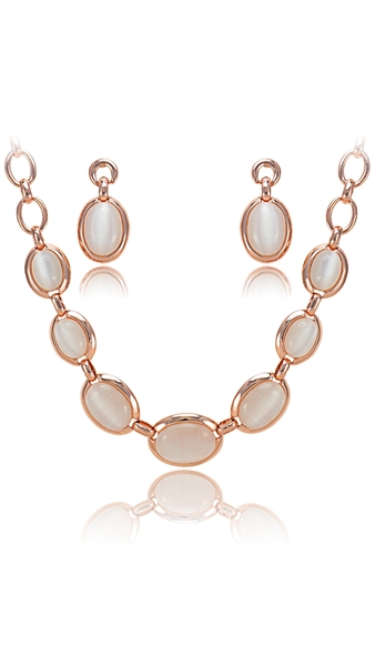 Picture of Oem Rose Gold Plated Opal (Imitation) 2 Pieces Jewelry Sets