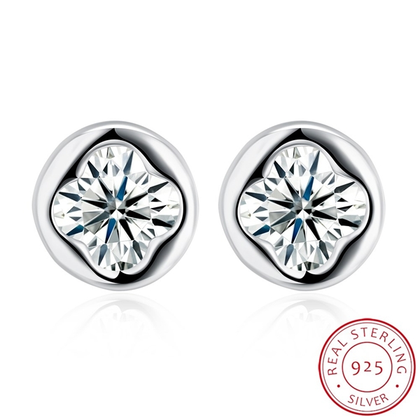 Picture of Charming White Platinum Plated Stud 