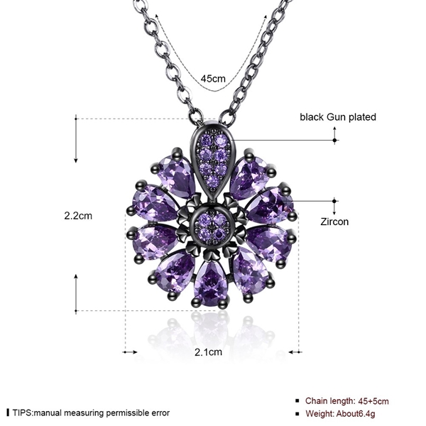 Picture of Sparkling Purple Gunmetel Plated Necklaces & Pendants