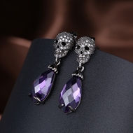 Picture of Beauteous Gunmetel Plated Purple Drop & Dangle