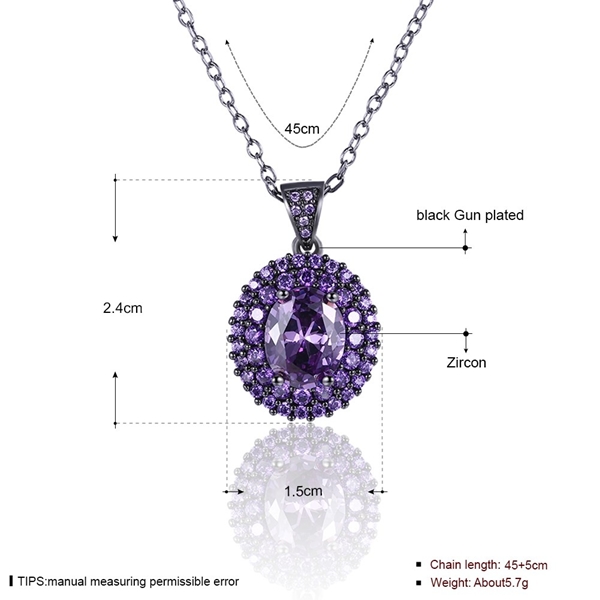 Picture of Vanguard Design For Purple Gunmetel Plated Necklaces & Pendants