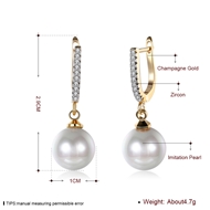 Picture of Charming Platinum Plated Venetian Pearl Huggies Earrings