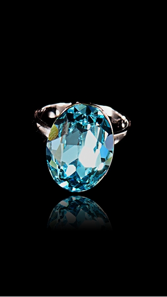 Picture of Durable Swarovski Element Sea Blue Fashion Rings