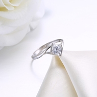 Picture of Modern Design Platinum Plated White Fashion Rings