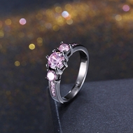 Picture of Well Produced Gunmetel Plated Pink Fashion Rings