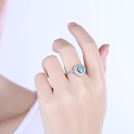 Picture of Promotion Platinum Plated Blue Fashion Rings