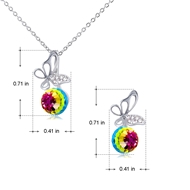 Picture of Swarovski Element Round Necklace And Earring Sets 2BL050500S