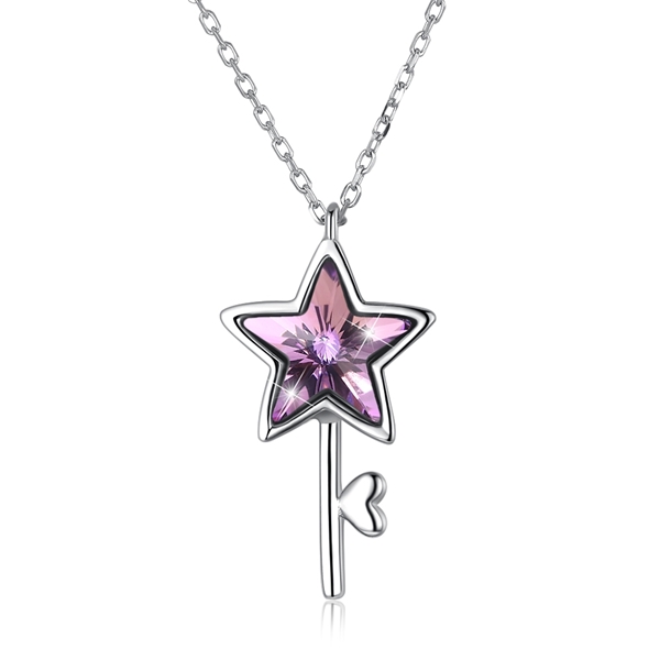 Picture of  925 Sterling Silver Star Pendant Necklaces 3LK053640N