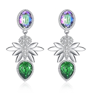 Picture of Designer Platinum Plated Medium Dangle Earrings with Easy Return