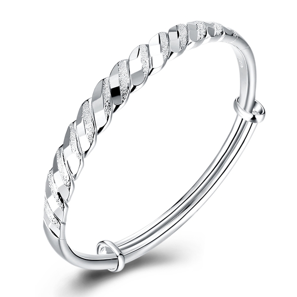 Picture of Attractive Platinum Plated 925 Sterling Silver Fashion Bangle with Unbeatable Quality