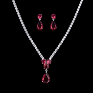 Picture of Amazing Big Red Necklace and Earring Set