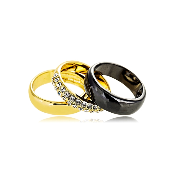 Picture of Gold Plated Artificial Crystal Band Ring for Female