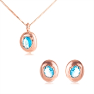 Picture of Hot Selling Rose Gold Plated Artificial Crystal Necklace and Earring Set Online Only