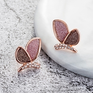 Picture of Distinctive Rose Gold Plated Butterfly Stud Earrings with Low MOQ