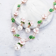 Picture of Fashion Artificial Pearl Colorful Necklace and Earring Set