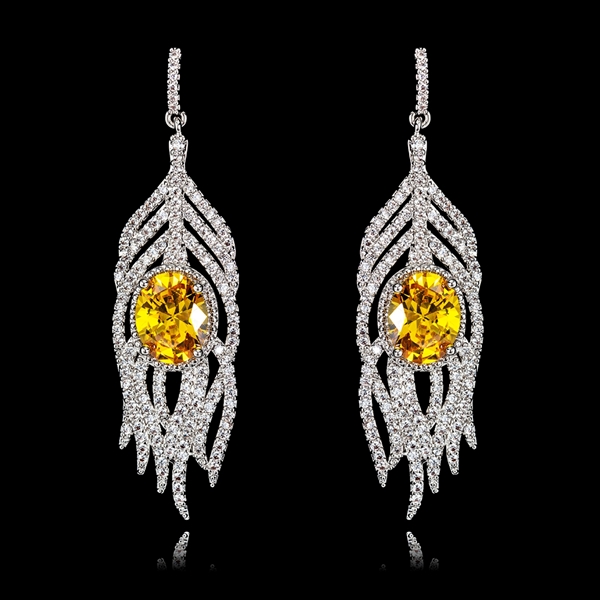 Picture of Fancy Big Cubic Zirconia Dangle Earrings