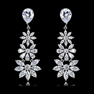 Picture of Nickel Free Platinum Plated Casual Dangle Earrings with No-Risk Refund