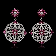 Picture of Pink Cubic Zirconia Dangle Earrings with Low MOQ