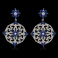 Picture of Luxury Blue Dangle Earrings with Full Guarantee