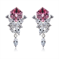 Picture of Famous Medium Platinum Plated Drop & Dangle Earrings