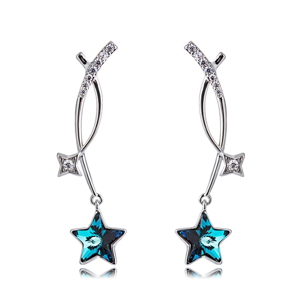 Picture of Trendy Platinum Plated Casual Drop & Dangle Earrings with No-Risk Refund