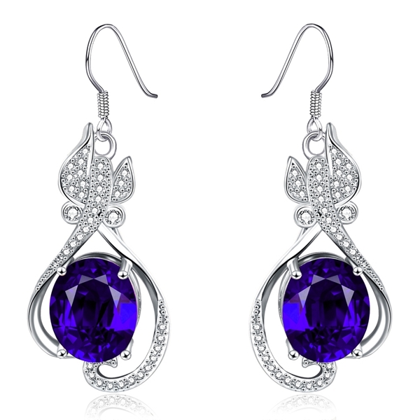 Picture of Eye-Catching Blue Cubic Zirconia Drop & Dangle Earrings with Member Discount