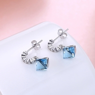 Picture of Buy Platinum Plated Blue Drop & Dangle Earrings with Wow Elements