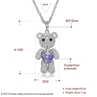 Picture of Nice Swarovski Element Platinum Plated Pendant Necklace