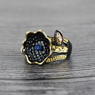 Picture of Glass Blue Fashion Ring for Female