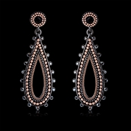 Picture of Low Cost Gunmetal Plated Black Dangle Earrings with Low Cost