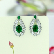 Picture of Good Quality Cubic Zirconia Platinum Plated Dangle Earrings