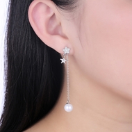 Picture of Trendy Platinum Plated Fashion Dangle Earrings with No-Risk Refund