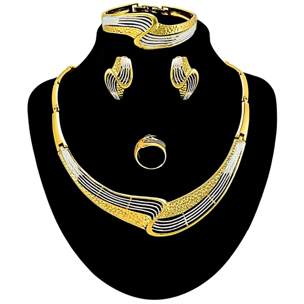 Picture of Low Cost Zinc-Alloy Gold Plated 4 Pieces Jewelry Sets