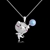 Picture of Platinum Plated Swarovski Element Pearl Pendant Necklace at Unbeatable Price