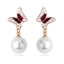 Show details for Beautiful Artificial Pearl Purple Dangle Earrings