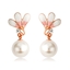 Show details for Stylish Flower Artificial Pearl Dangle Earrings