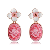 Picture of Fancy Flower Rose Gold Plated Dangle Earrings