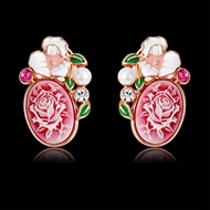 Picture of Zinc Alloy Pink Stud Earrings at Super Low Price