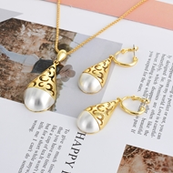 Show details for Great Value Gold Plated Zinc Alloy Necklace and Earring Set with Member Discount