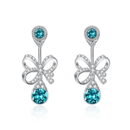 Picture of 925 Sterling Silver Cubic Zirconia Dangle Earrings with SGS/ISO Certification