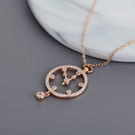 Picture of Good Cubic Zirconia Rose Gold Plated Pendant Necklace