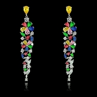 Picture of Designer Platinum Plated Cubic Zirconia Dangle Earrings Online