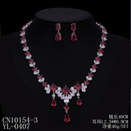 Picture of Featured Red Luxury Necklace and Earring Set with Full Guarantee