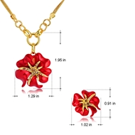 Picture of Fashionable Casual Red Necklace and Earring Set Wholesale Price