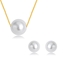 Show details for Nice Artificial Pearl Gold Plated Necklace and Earring Set