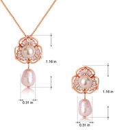 Picture of Fancy Flower Casual Necklace and Earring Set