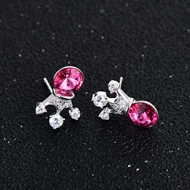 Picture of Amazing Small Platinum Plated Stud Earrings